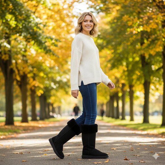 Men's Woman's UGG Australia Tall Shearling Boots Suede with Tasman Braid - Picture 6 of 16